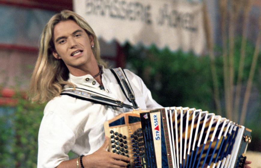 Florian Silbereisen mit seiner Harmonika.
