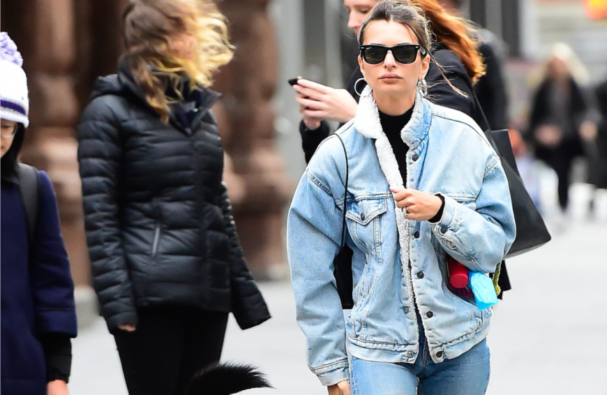 Model Emily Ratajkowski setzt diesen Herbst ebenfalls auf das kuschelige Trendteil ...