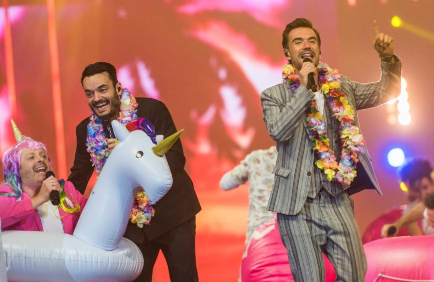 Die beiden Schlager-Stars hatten dabei offensichtlich viel Spaß.