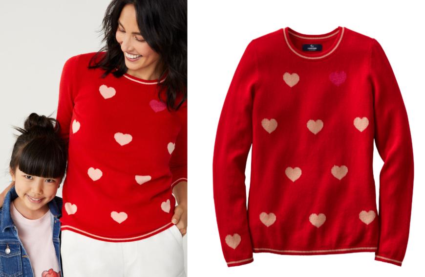 Zum Verlieben schön ist dieser wunderschöne Kaschmir-Pullover von Land's End mit süßem Herzchen-Design - absolut passend zum Valentinstag und noch dazu kuschelweich. Gerfertigt wurde der hochwertige Pullover von Kaschmir-Spezialisten in der Inneren Mongolei. Sprichwörtlich streichelzart schmiegt er sich körpernah an Ihre Figur, um zu Rock oder Hose einen bezaubernden Soloauftritt hinzulegen oder unter Blazer oder Kaschmir-Cardigan hervorzublitzen. Der Pullover ist das perfekte Fashion-Piece für den Tag der Liebe - oder eben jeden anderen Tag! We love! Hier geht's direkt zum Shop von Land's End!