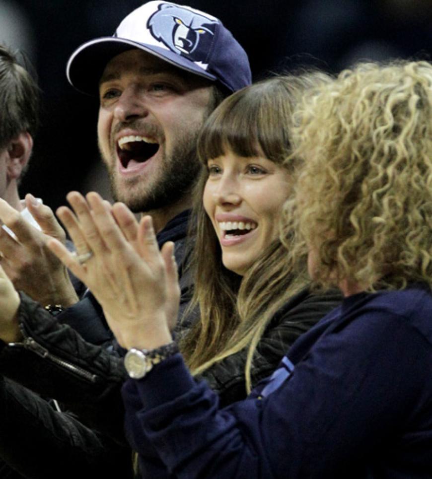 Familienausflug: Gemeinsam mit Ehefrau Jessica Biel ging es zum Match