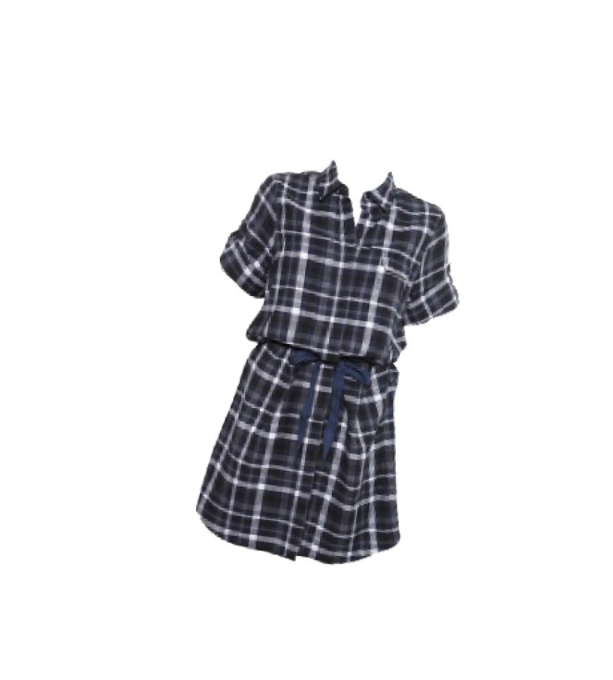 Karo: Klassisches Hemdblusen-kleid mit Bindegürtel von Topshop, ca. 50 Euro