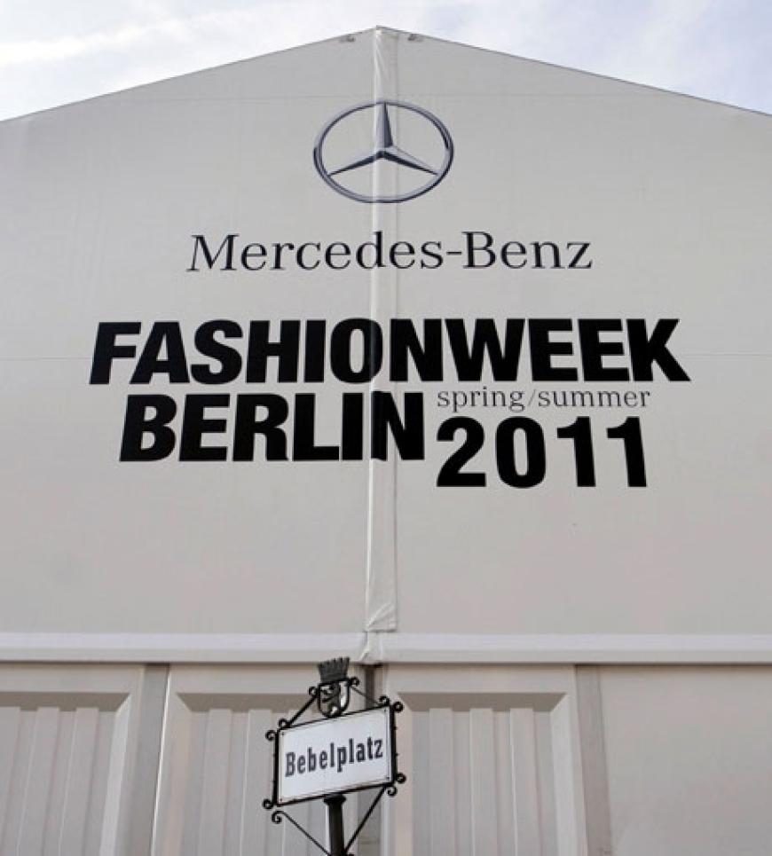 Ort des Geschehens: Im Zelt der Berliner Fashion Week werden die Kollektionen der Designer präsentiert