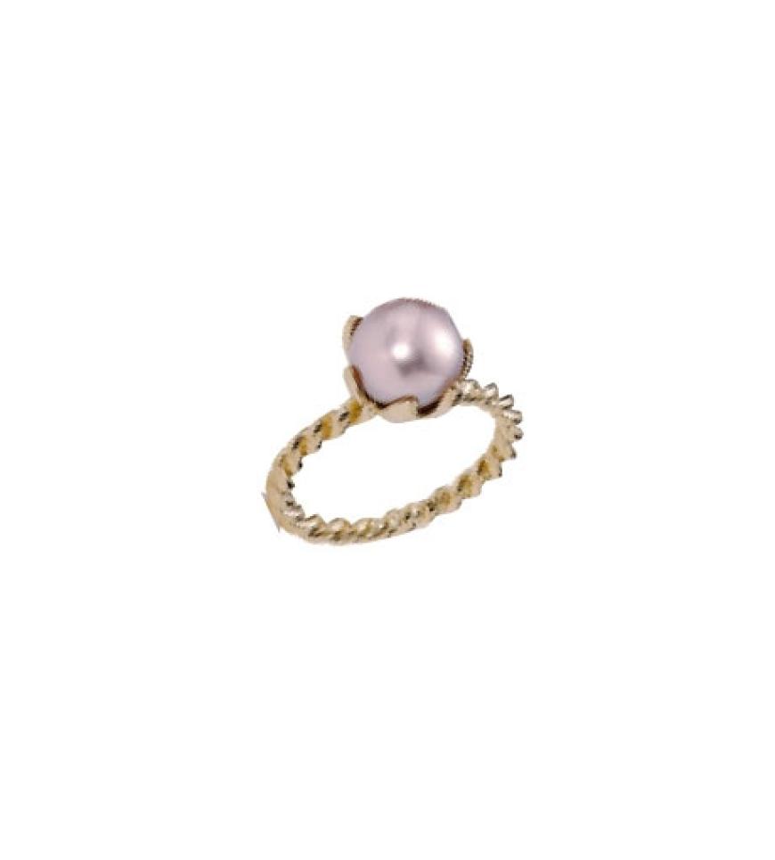 Mit Dreh: Goldring mit Perle und Diamant von Pandora, ca. 500 Euro