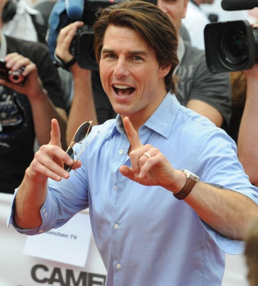 Ein äußerst gut gelaunter Tom Cruise war beeindruckt von den vielen Menschen, die extra in die Münchner Innenstadt gekommen waren