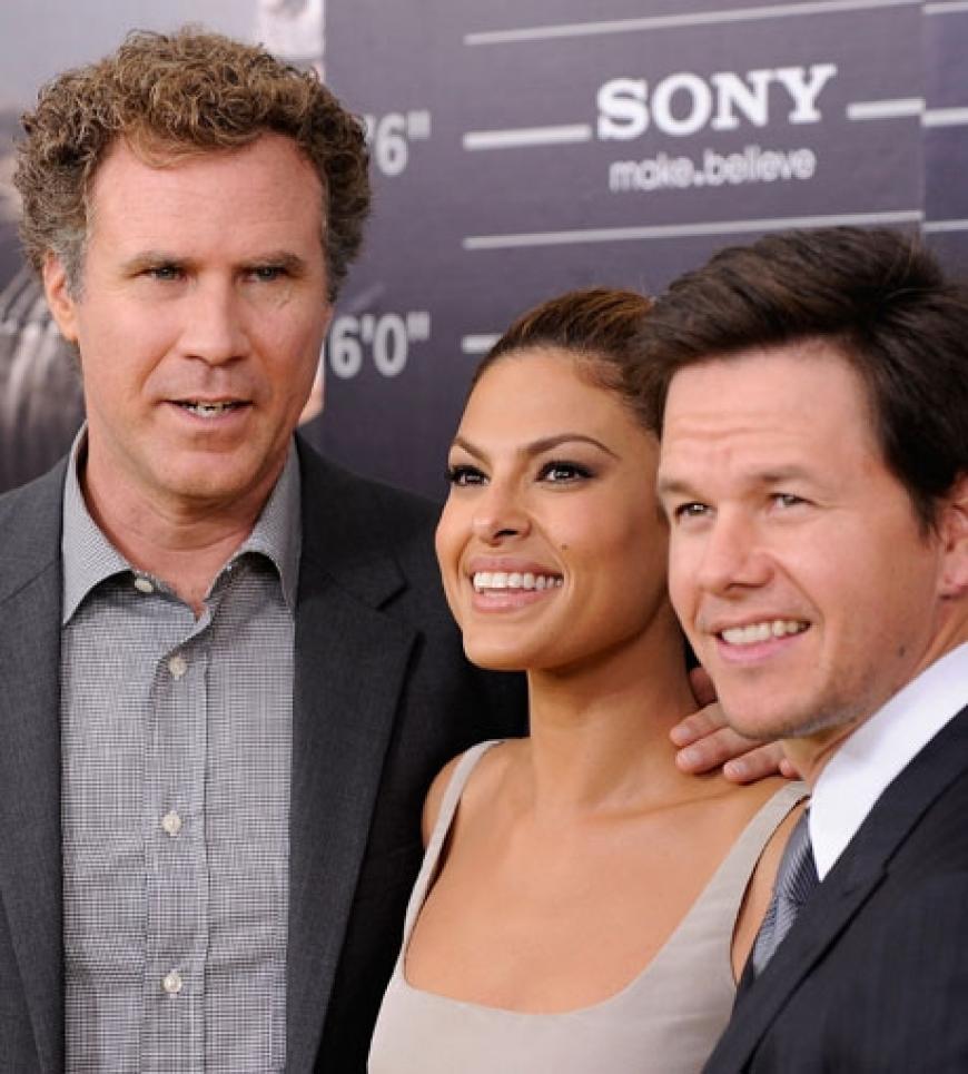 Geben nicht nur auf der Leinwand ein cooles Trio ab: Will Ferrell, Eva Mendes und Mark Wahlberg