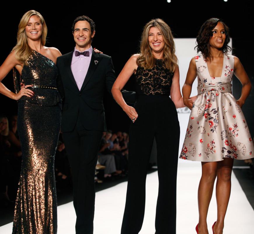 Heidi Klum, Designer Zac Posen, Fashion-Editor Nina Garcia und Schauspielerin Kerry Washington bei der
