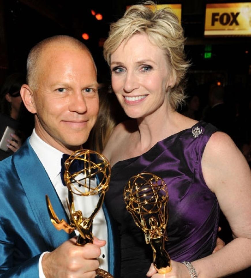 Fröhliche Gewinner unter sich: Ryan Murphy und Jane Lynch