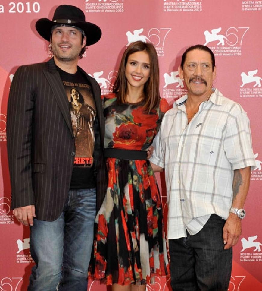 Robert Rodriguez, Jessica Alba und Danny Trejo beim Photocall zu ihrem Film