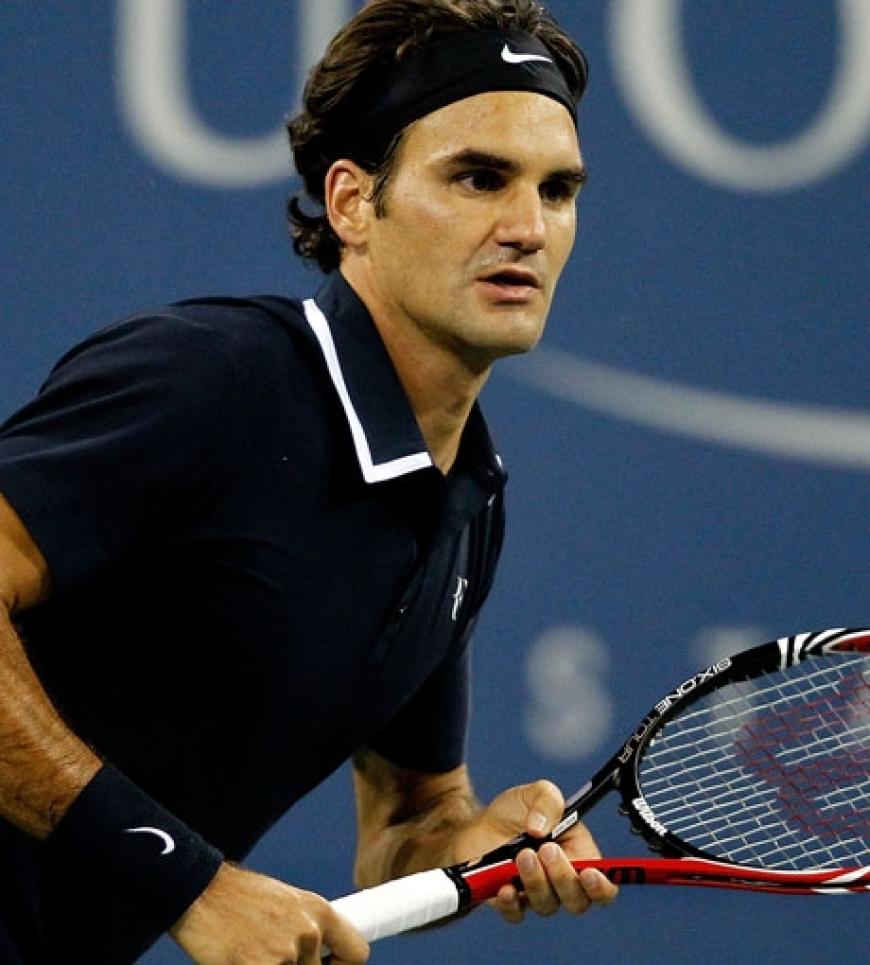 Auf dem Court spielten Tennis-Superstar Roger Federer ...