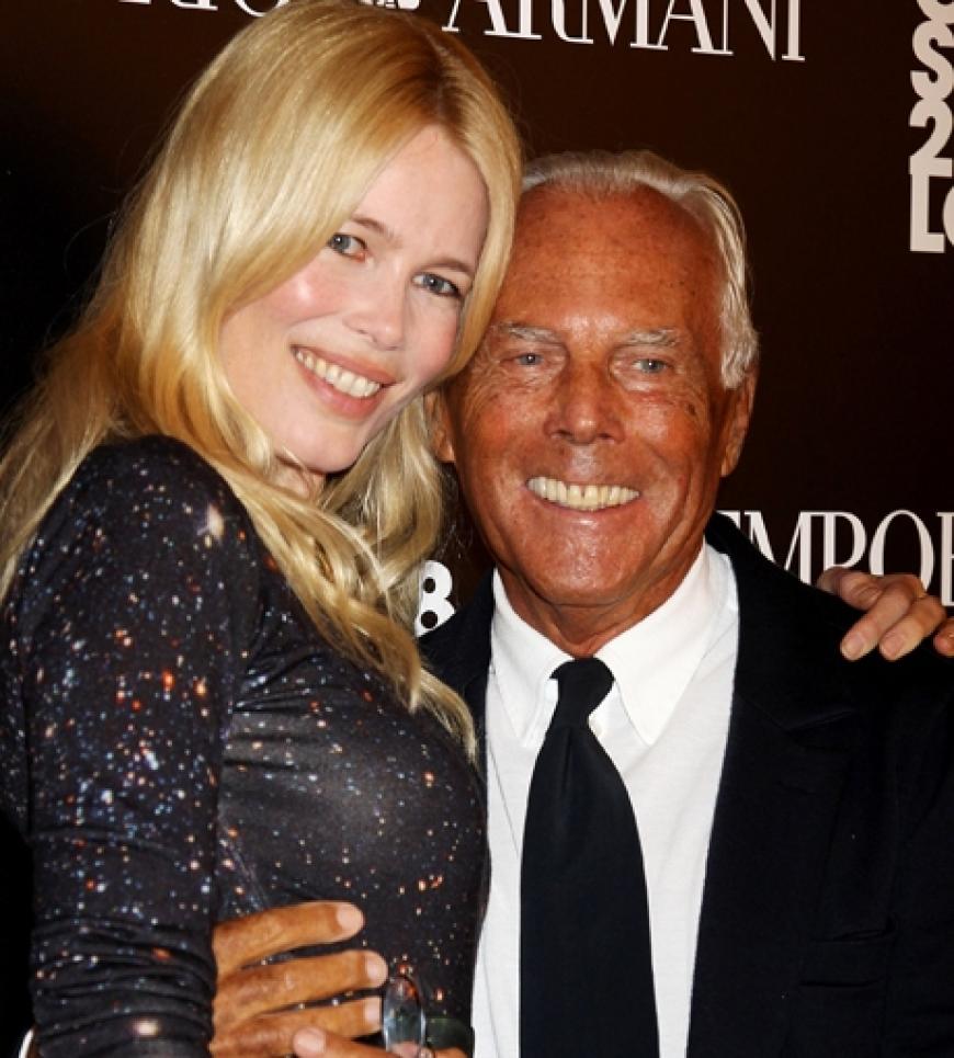 Designer Giorgio Armani und Claudia Schiffer kennen sich schon lange