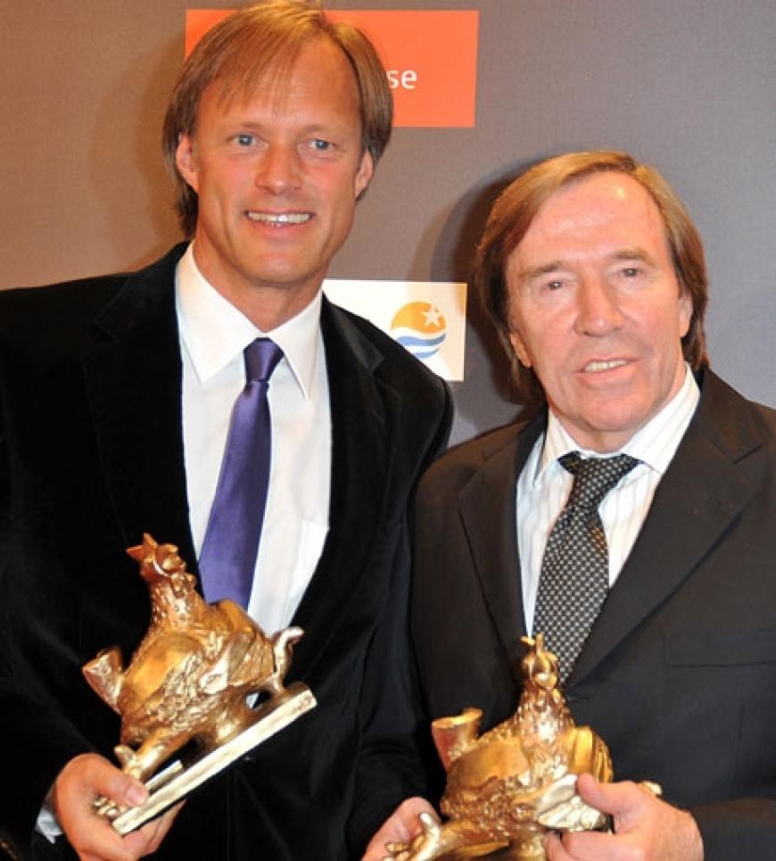 Das Moderatoren-Duo des ZDF, Günter Netzer und Gerhard Delling, wurde mit einer