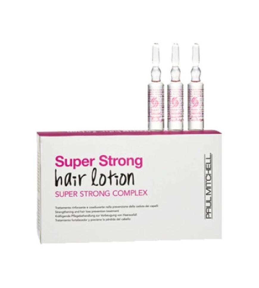 Super Strong - Hair Lotion aktiviert die Durchblutung der Kopfhaut und regeneriert, von Paul Mitchell, 12 Ampullen à 6 ml ca. 32 Euro