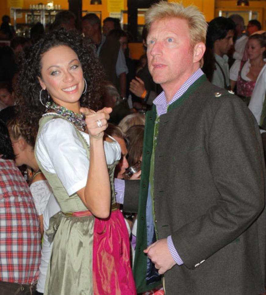 Auch Boris Becker war am Samstag mit seiner hübschen Frau Lilly auf dem Oktoberfest