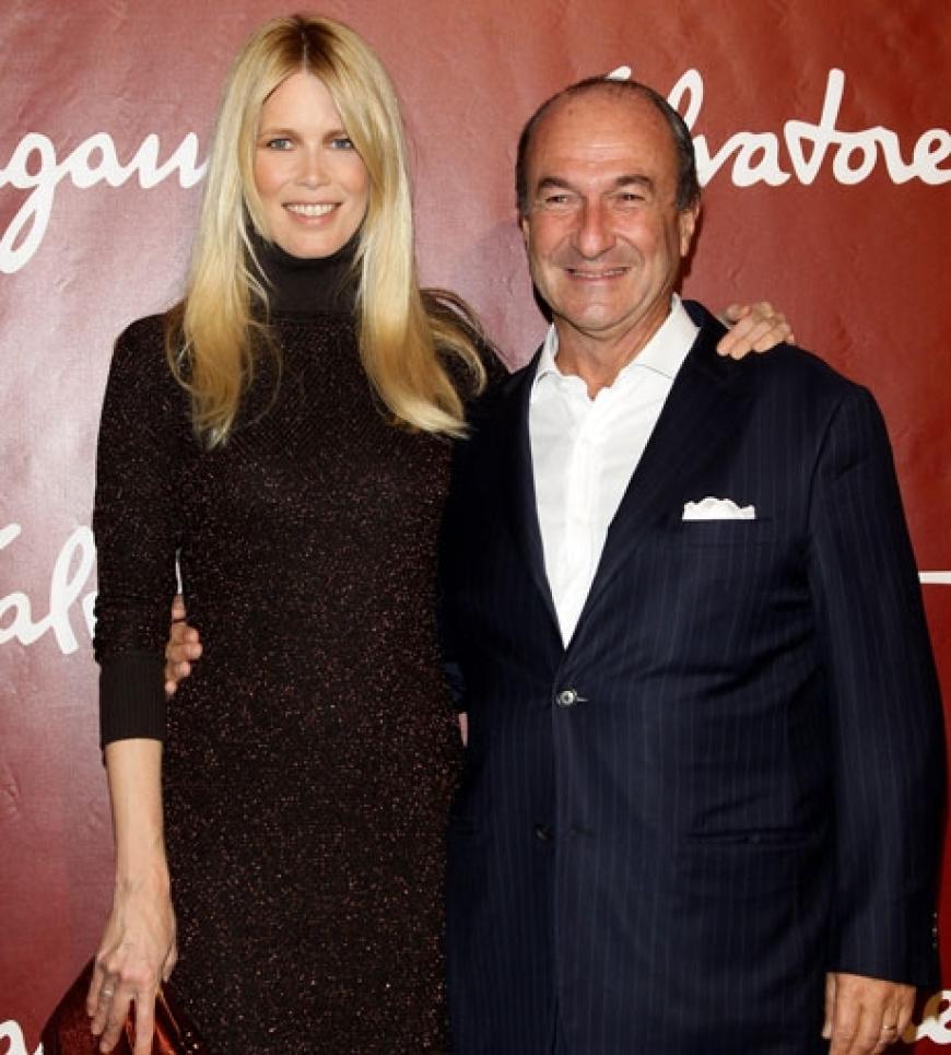 Für die Ferragamo-Party wählte die schöne Deutsche ein dunkelrotes Glitzer-Dress