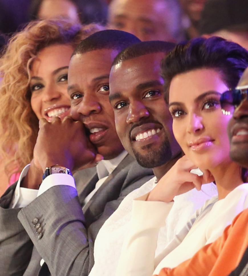 Pärchenabend: Beyoncé Knowles und Jay-Z kamen gemeinsam mit Kanye West und seiner Kim Kardashian