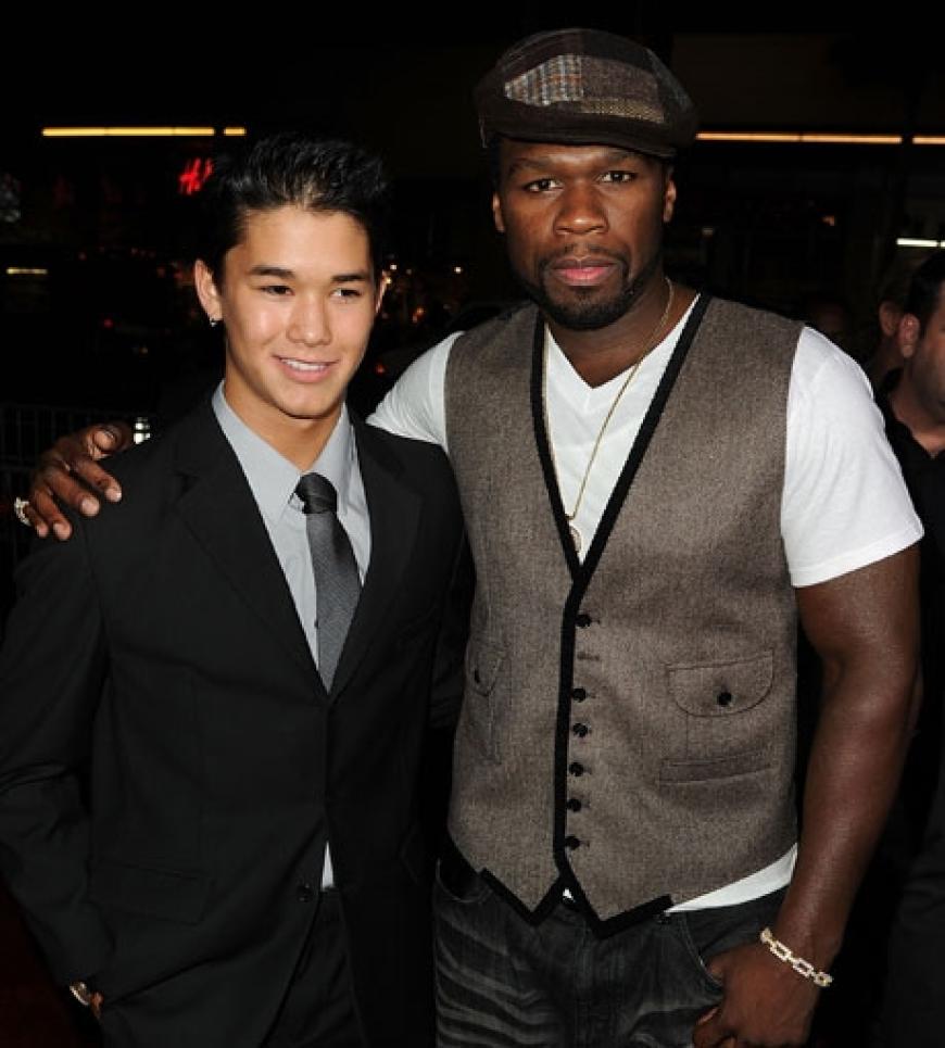 BooBoo Stewart posiert mit 50 Cent für die Fotografen