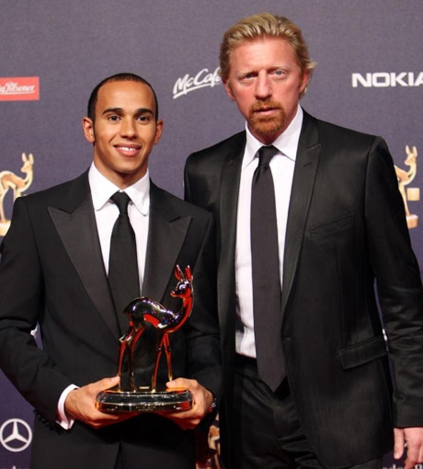 Lewis Hamilton und Boris Becker: Hamilton gewann einen Sonderpreis der Jury für seine Erfolge in der Formel-1