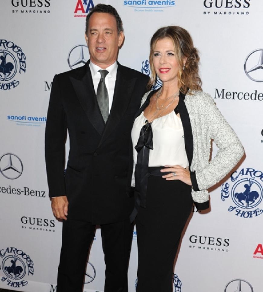 Tom Hanks und kam mit seiner Gattin Rita Wilson