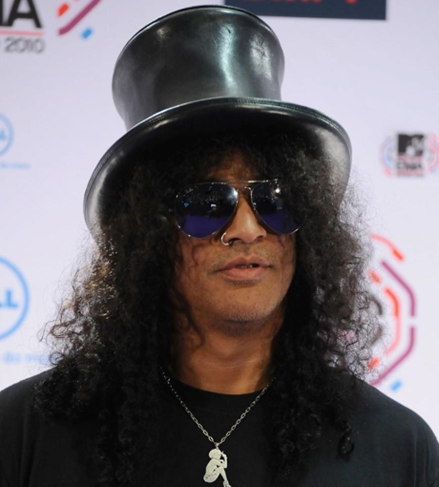 Gitarrist Slash sah sich die Show in Madrid an