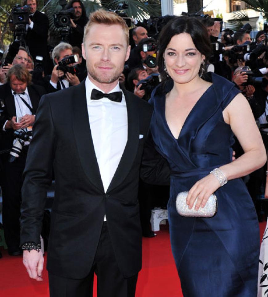 Ronan Keating mit seinem Co-Star Laura Michelle Kelly aus dem Musical