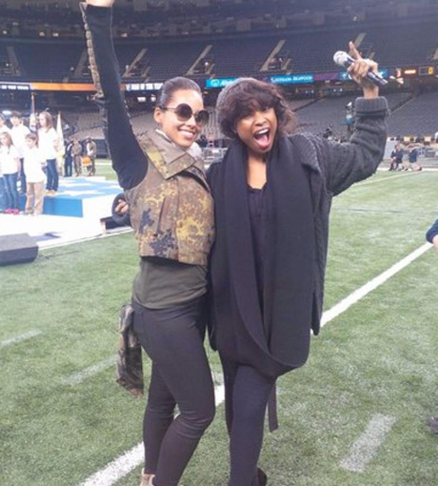 Alicia Keys und Jennifer Hudson bei den Proben für ihre musikalischen Auftritte