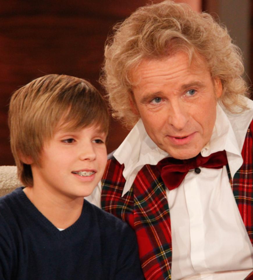 Kleiner Fan: Vor der Show erfüllte Thomas Gottschalk noch Autogramm- und Fotowünsche seiner jungen Fans
