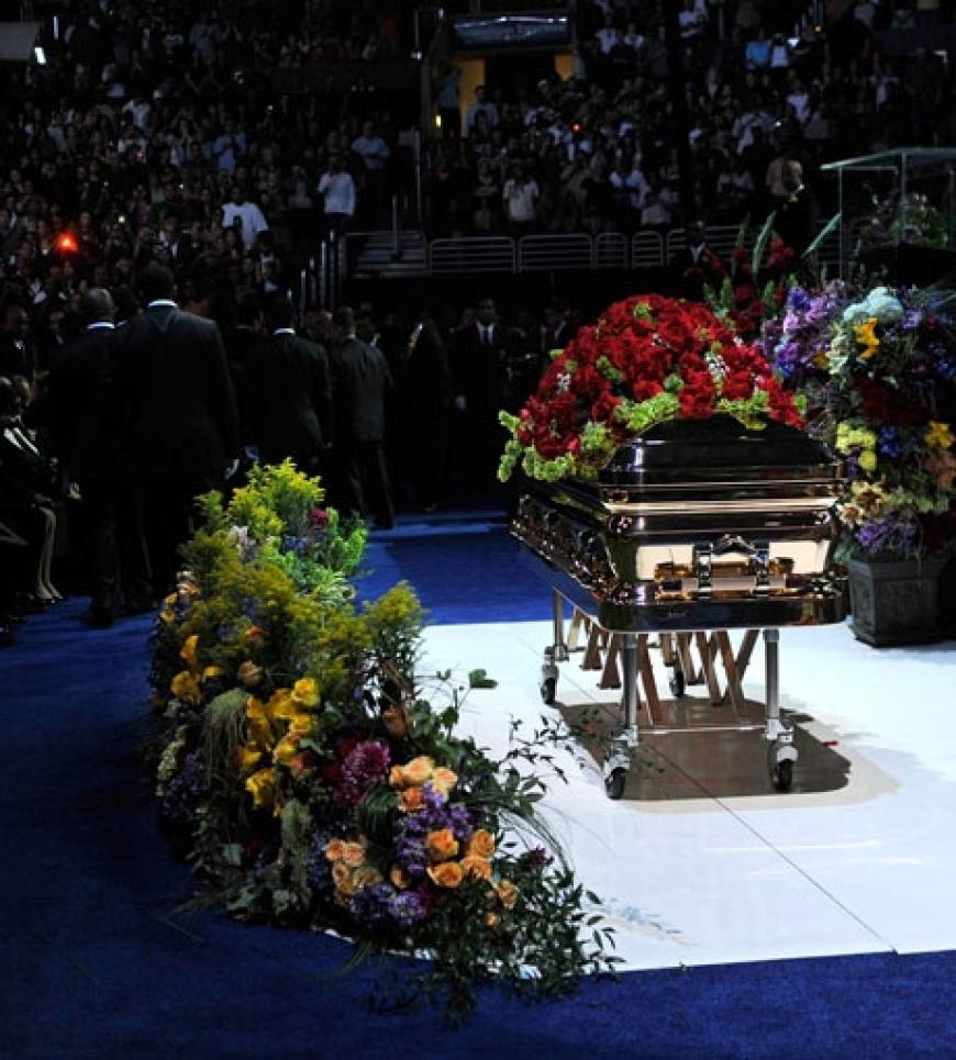 Michael Jacksons Sarg im Staples Center