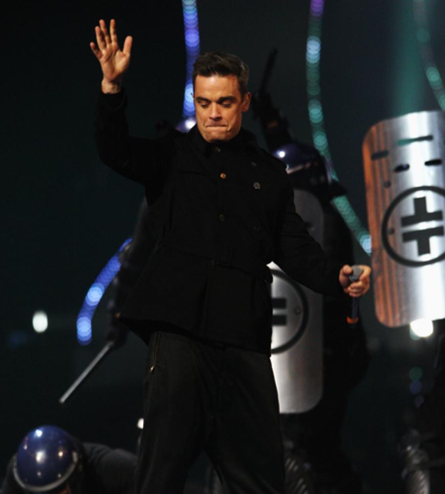 Endlich stehen sie wieder komplett auf der Bühne: Robbie Williams und die übrigen Jungs von Take That