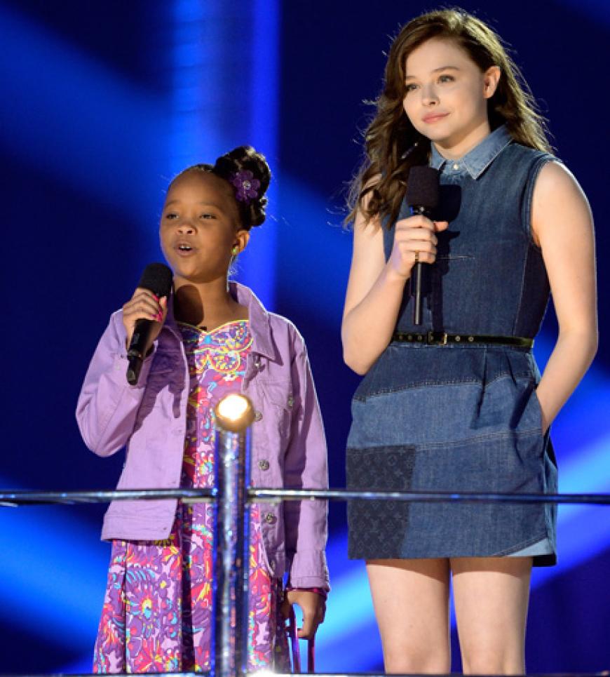 Die beiden Jung-Stars Quvenzhane Wallis und Chloe Grace Moretz hielten eine Laudatio