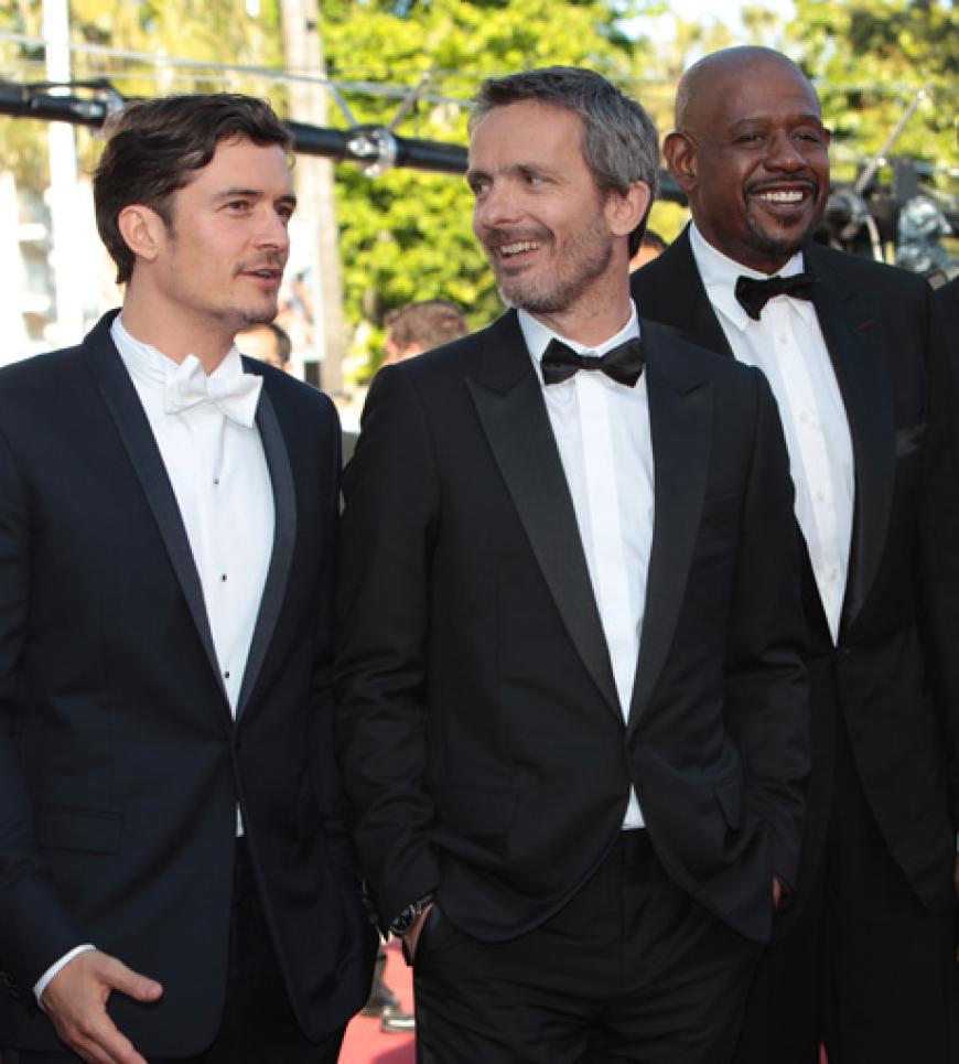 Orlando Bloom, Jerome Salle und Forest Whitaker bei der Premiere des Films