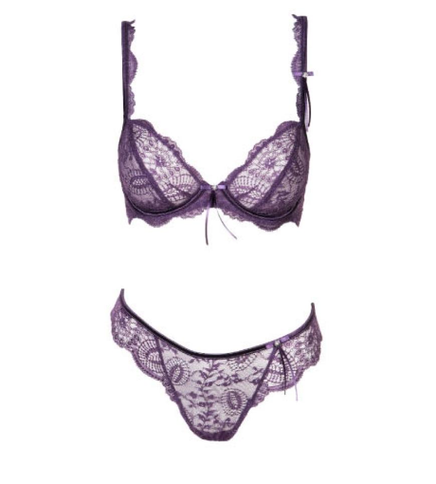 Verführerisch: Transparente Dessous mit Schleifen von Marie Jo, BH ca. 100 Euro, Slip ca. 65 Euro