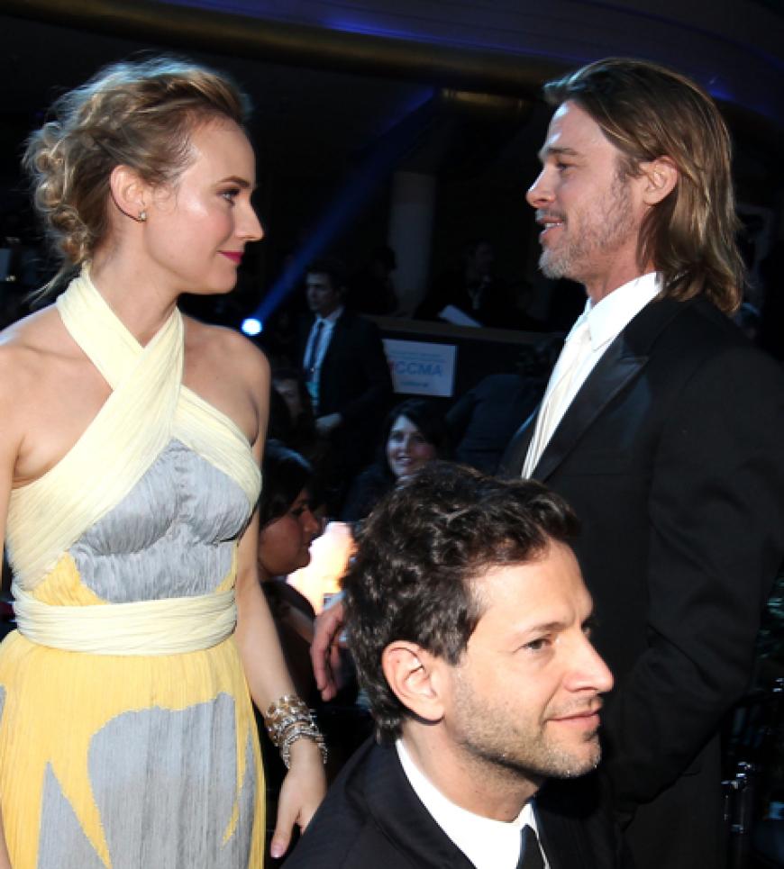 In Plauderlaune: Diane Kruger mit Brad Pitt