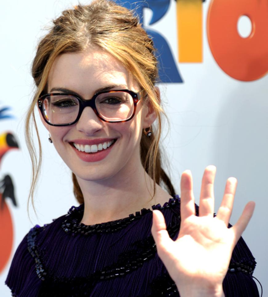 Strahlte in die Kameras: Hollywood-Beauty Anne Hathaway