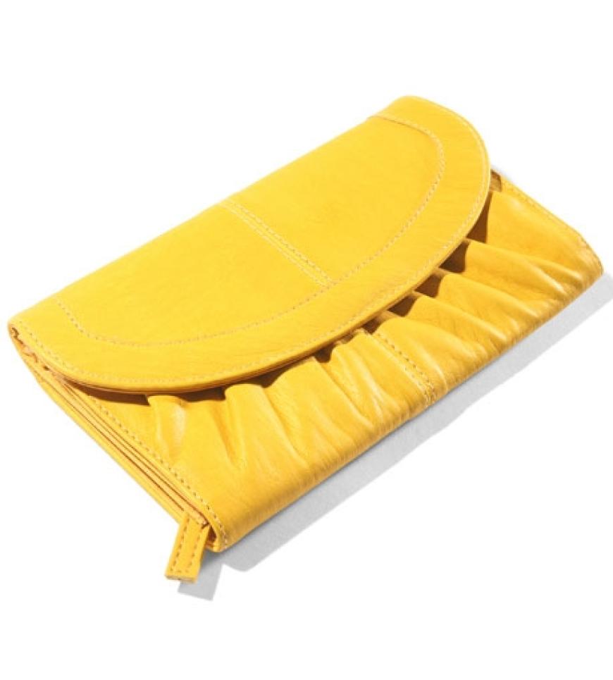 Leuchtend sonnengelbe Clutch von New Yorker, ca. 10 Euro