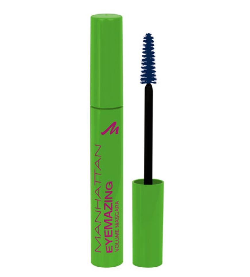 Klimper-Wimper-Fans aufgepasst: Manhattan erweitert sein Sortiment, um eine neue multifunktionale Mascara. Mega-Volumen oder toller Schwung? Mit der äußerlich knallgrünen Wimperntusche gelingt beides in einem. Erhältlich in schwarz und blau. Manhattan Eyemazing Mascara, 8 ml ca. 4 Euro