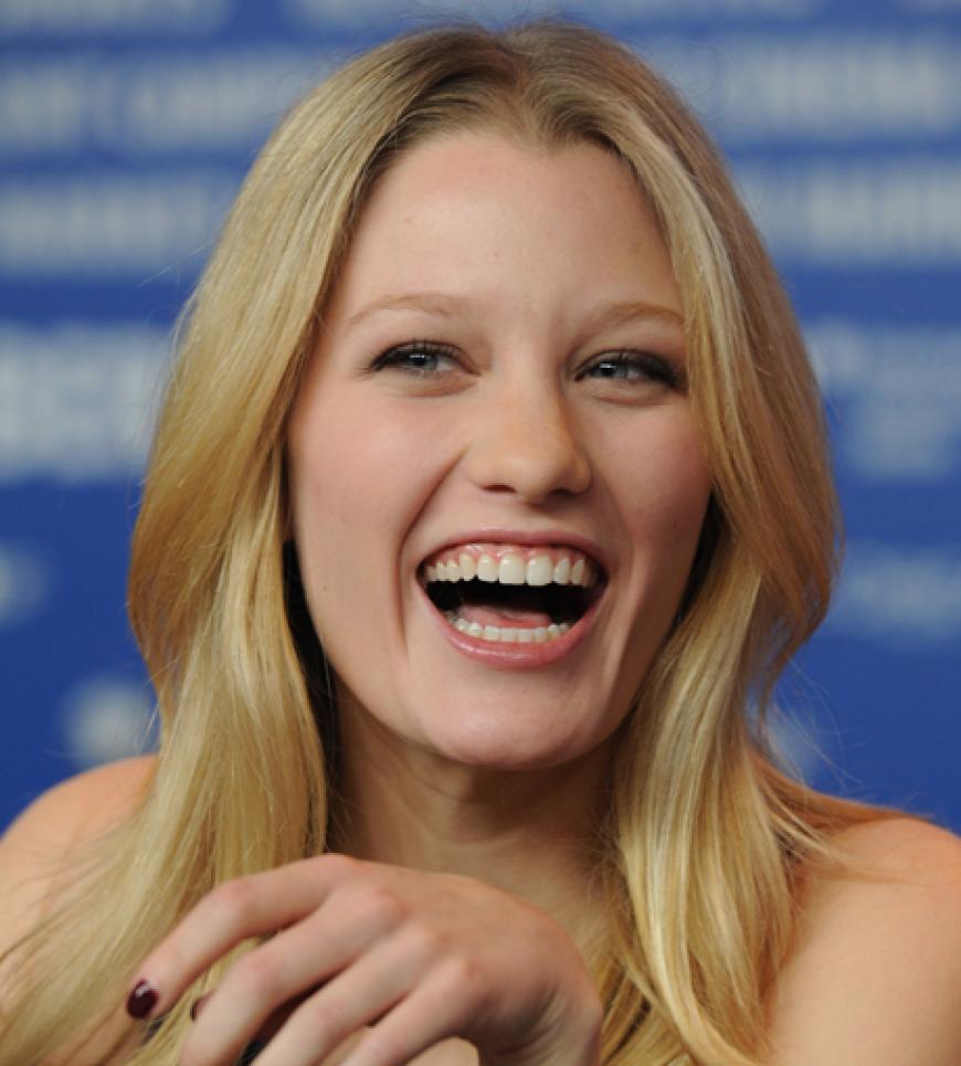 Gut gelaunt: US-Star Ashley Hinshaw bei der Pressekonferenz ihres Films
