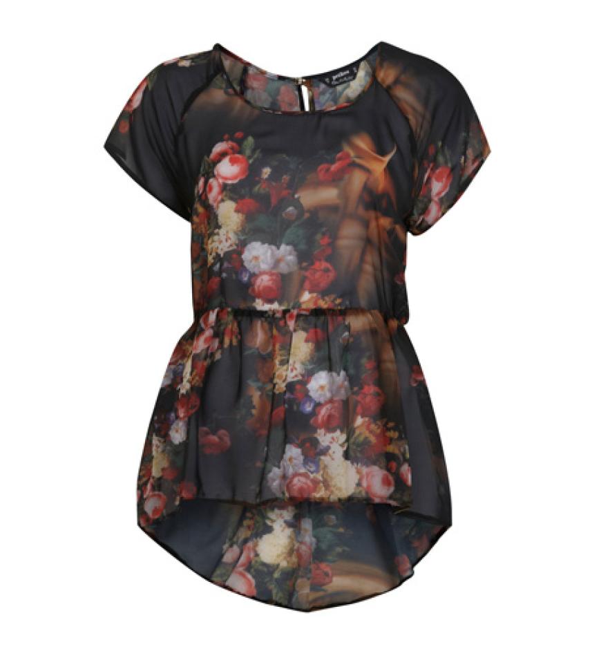 Just like a prayer... Vokuhila-Top mit Kirchen-Print über missselfridge.com, ca. 40 Euro