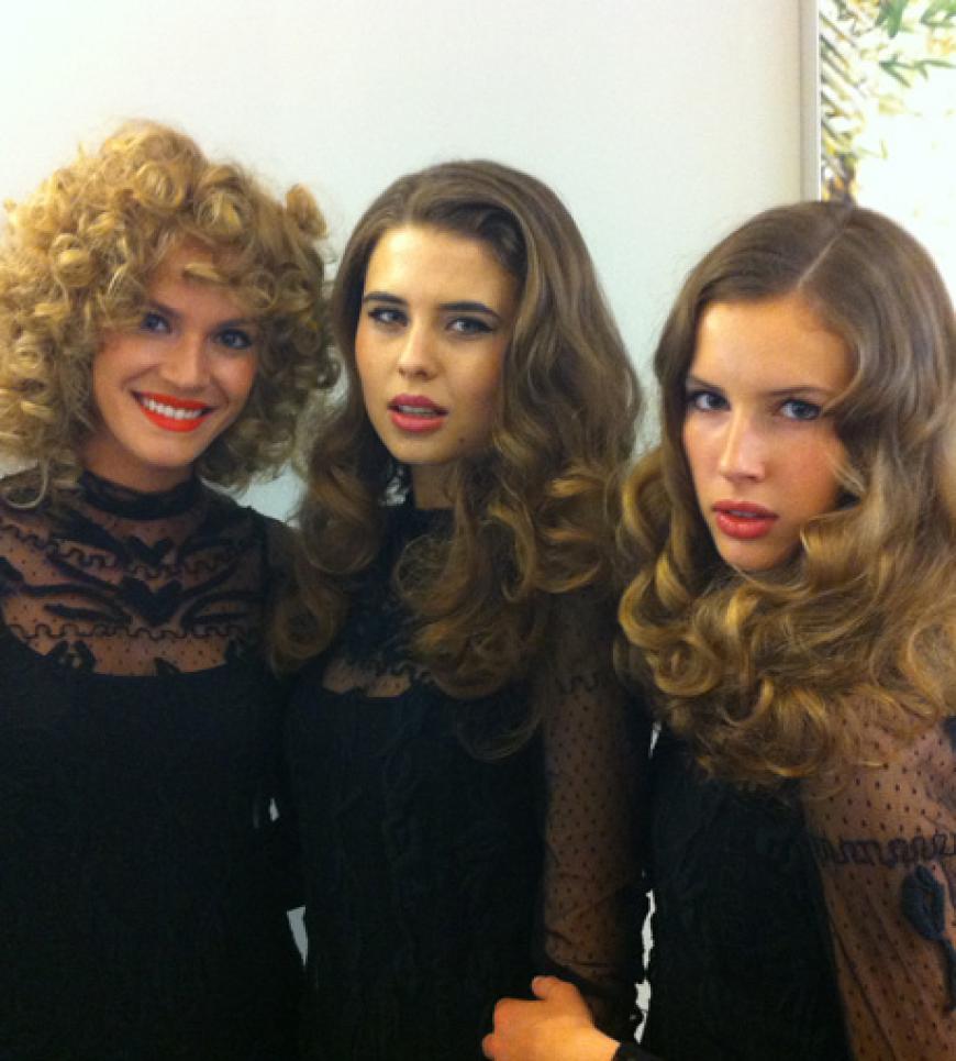 Die drei Models bei der Präsentation der neuen Pflegelinie im Hamburger Flagshop Salon