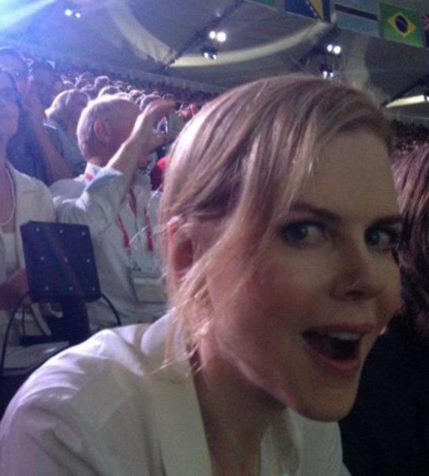Auch Hollywood-Star Nicole Kidman ist in London und postete auf Facebook ein Bild aus dem Olympia Stadium