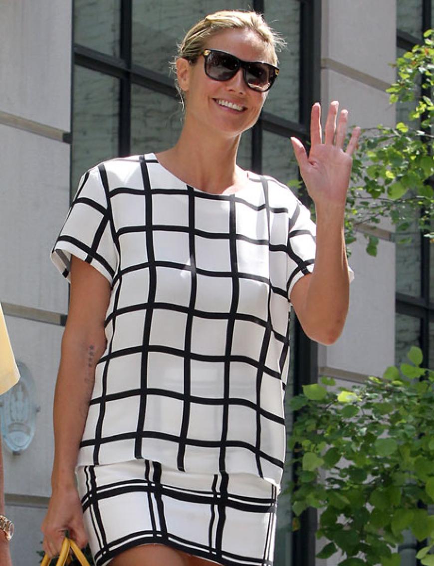 Heute ist Heidi Klum eine toughe Geschäftsfrau. Getragen werden natürlich nur Designer-Sachen