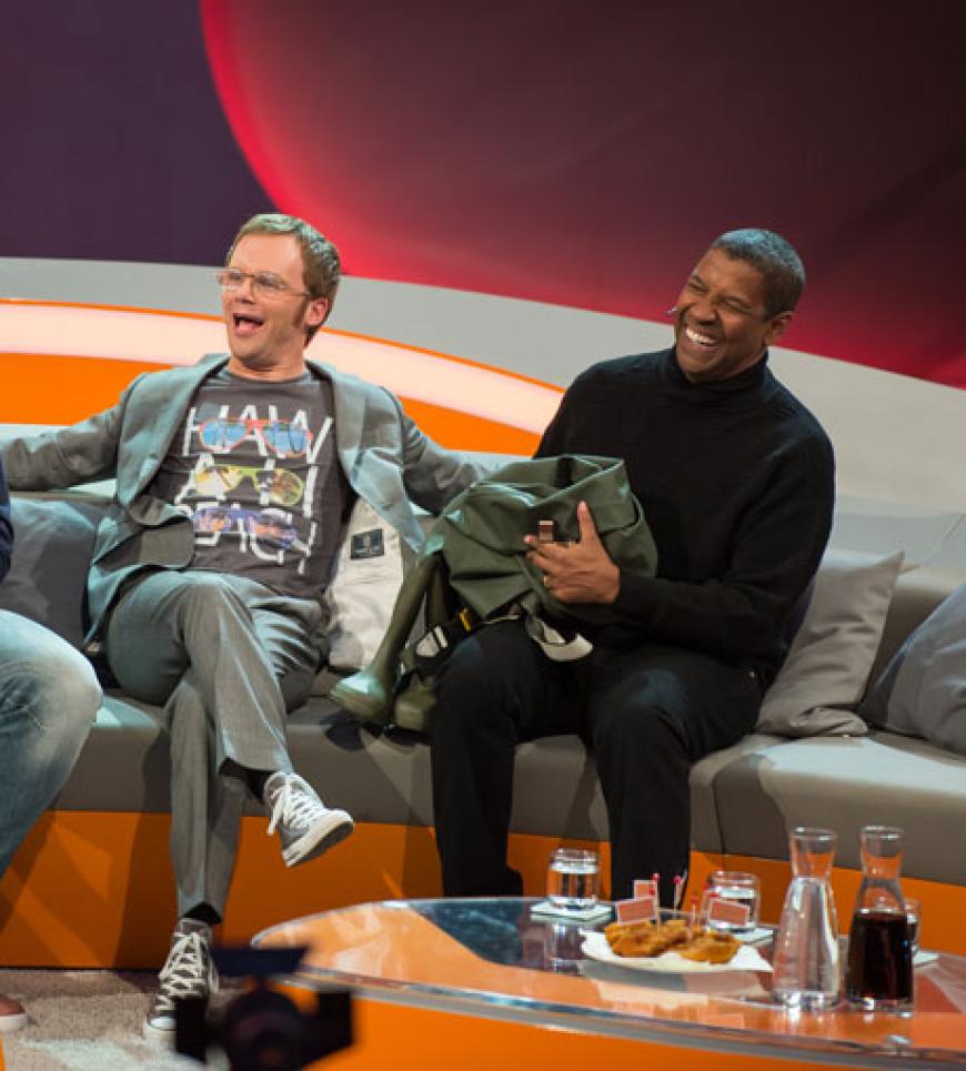 Hier hat Denzel ein bisschen Spaß mit Ralf Schmitz, im Januar 2013 bei