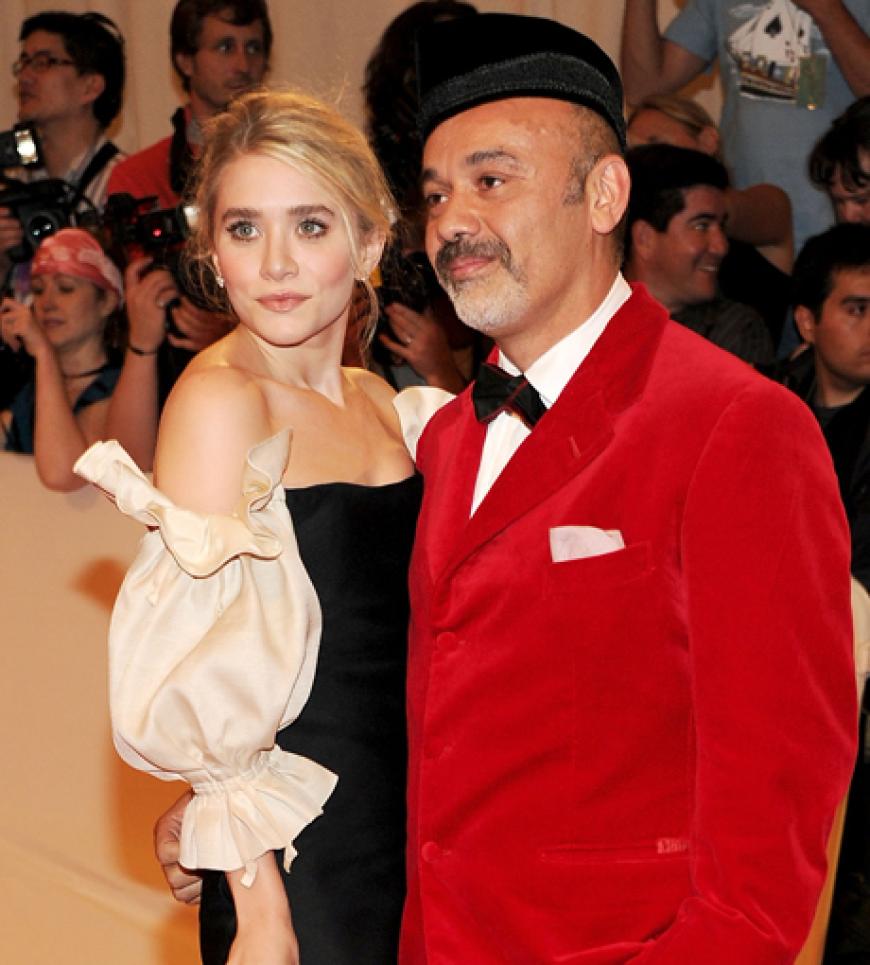 Schuh-Designer Christian Louboutin mit Schauspielerin und Designerin Ashley Olsen