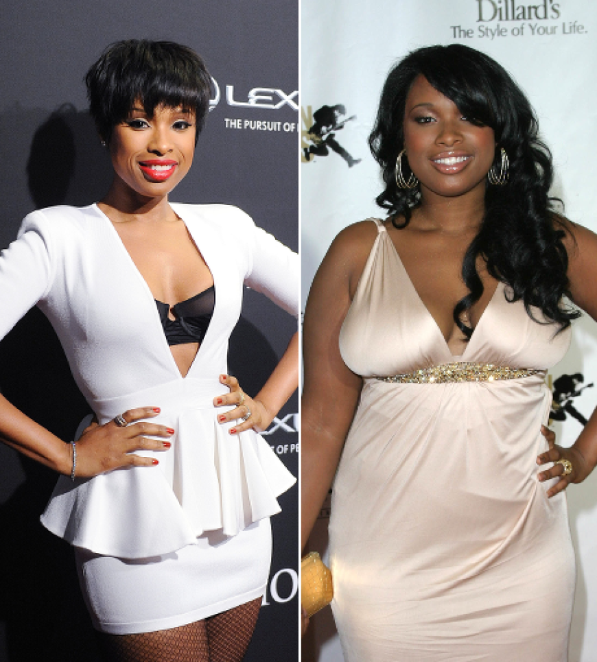 Zwischen diesen Bildern von Jennifer Hudson, liegen drei Jahre, 37 Kilo und 5 Kleidergrößen Zwischen diesen Bildern von Jennifer Hudson, liegen drei Jahre, 37 Kilo und 5 Kleidergrößen