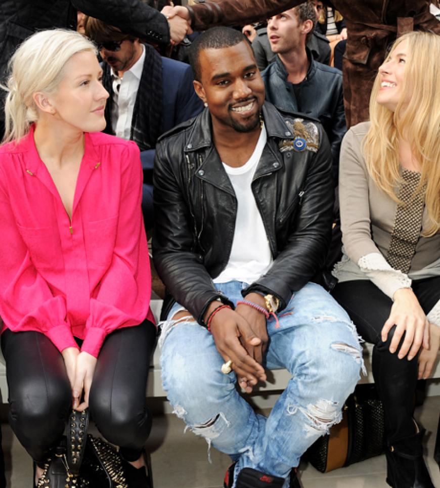 Hahn im Korb: Kanye West zwischen Ellie Goulding und Sienna Miller