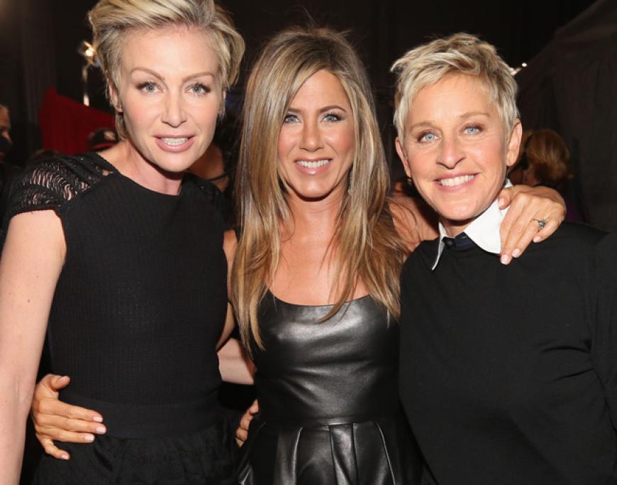 Gut befreundet: Portia de Rossi mit Jennifer Aniston und Ellen DeGeneres
