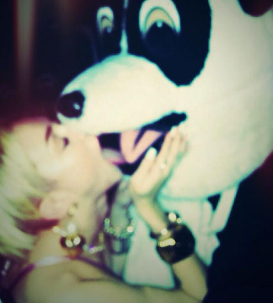 Miley im Liebesspiel mit einem Panda
