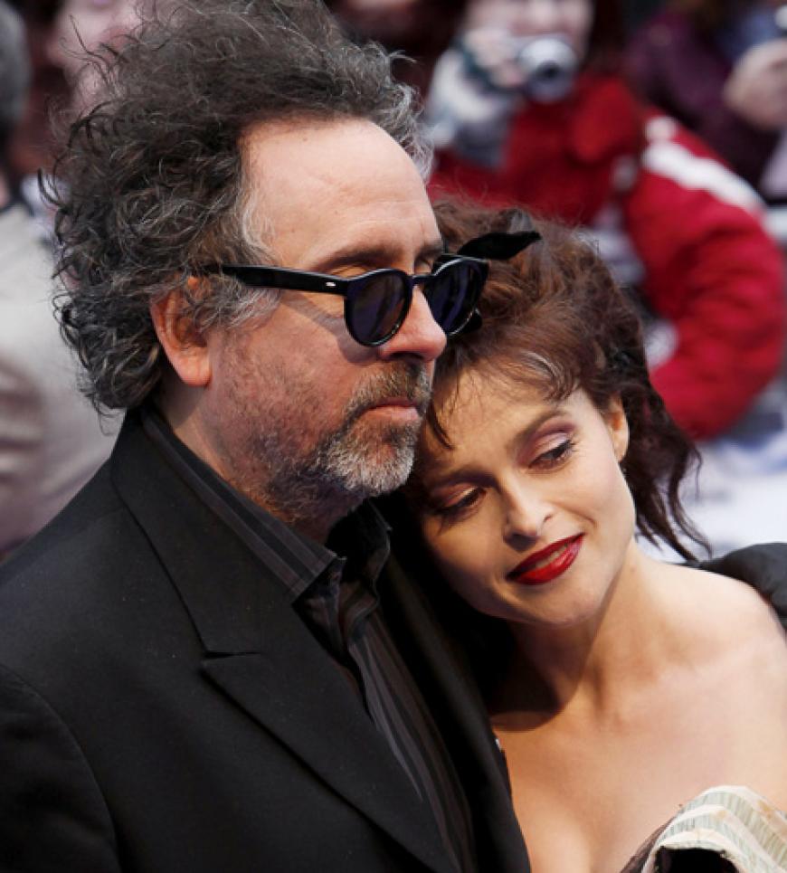 Regisseur Tim Burton mit seiner Lebensgefährtin, der Schauspielerin Helena Bonham Carter