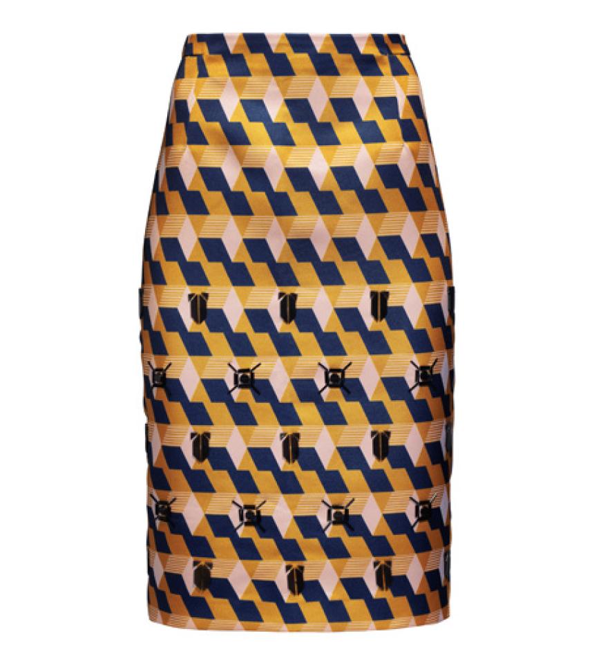 Klassischer Schnitt trifft auf aktuellen Print: Pencilskirt von H&M, ca. 60 Euro