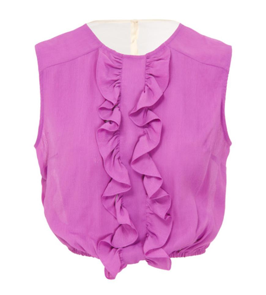 Ärmellose Bluse mit Rüschen über asos.de, derzeit im Sale, ca. 20 Euro
